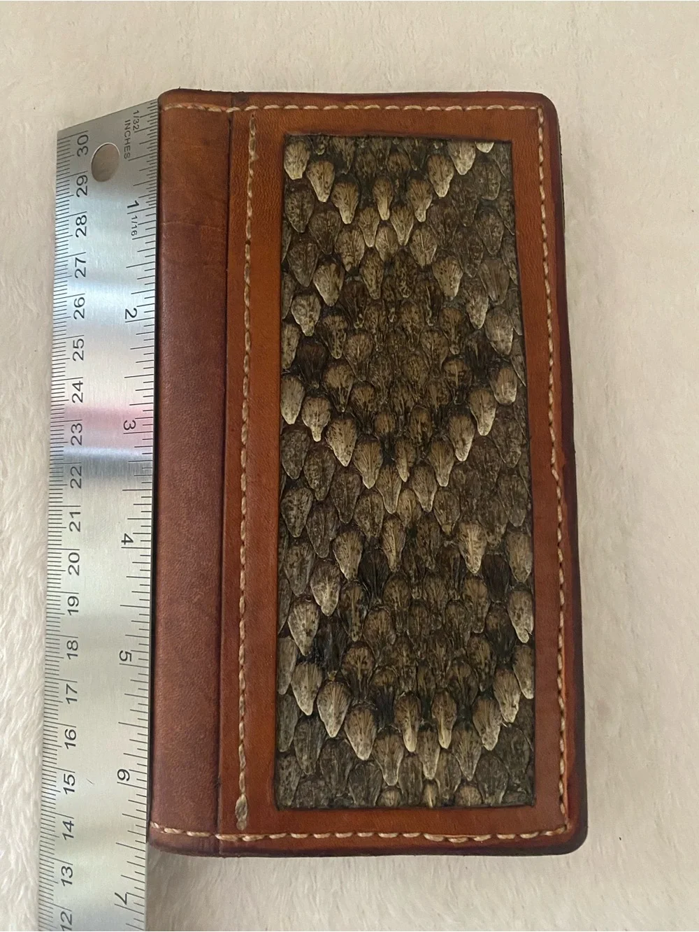 Rare REAL rattlesnake Roper wallet. Handmade in Texas. One of a kind!
